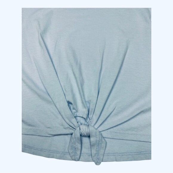 Zella Short Sleeve Front Knot Shirt Blue Size M - Picture 5 of 7